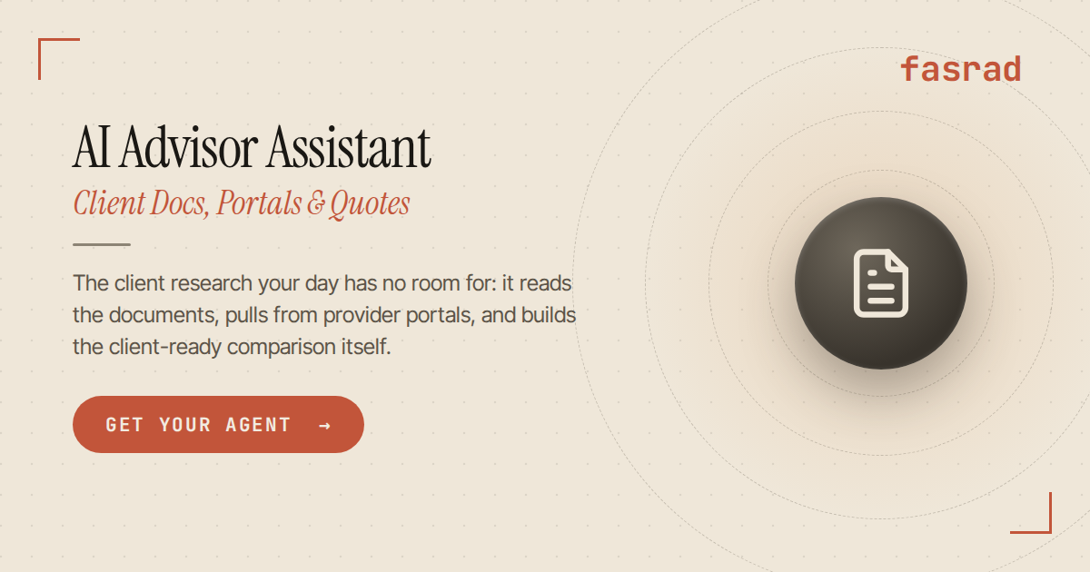 AI Advisor Assistant — Client Docs, Portals & Quotes