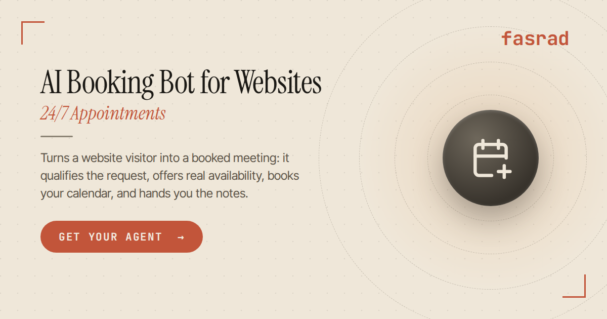 AI Booking Bot for Websites — 24/7 Appointments