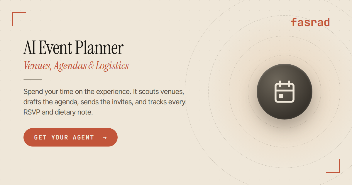 AI Event Planner — Venues, Agendas & Logistics