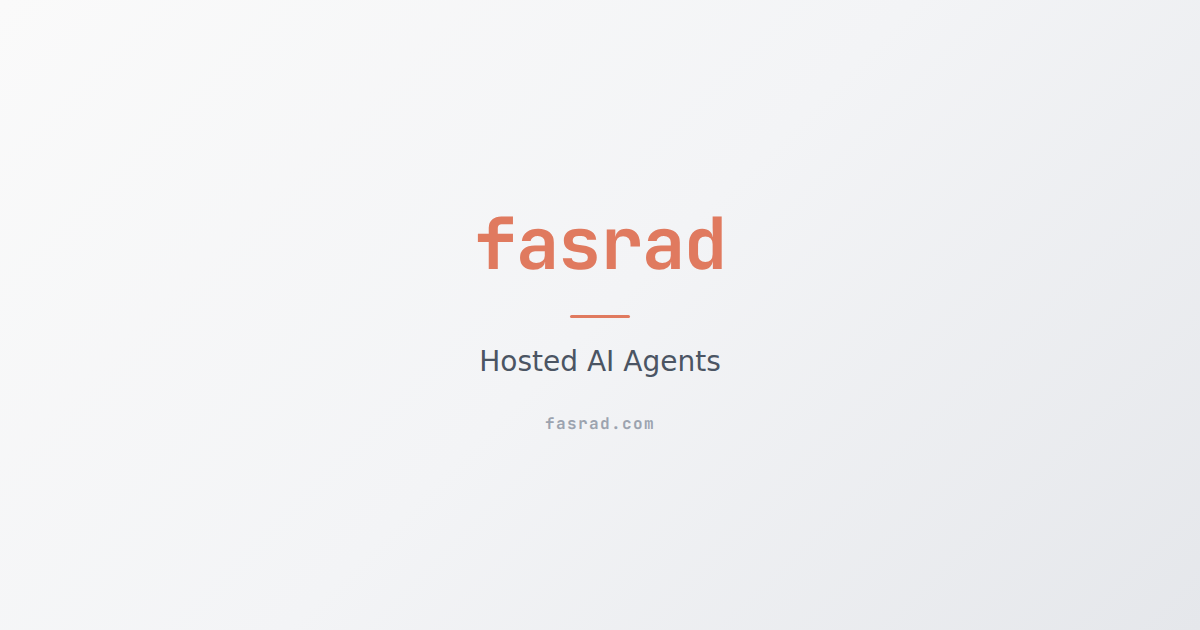 fasrad — Hosted AI Agents for Email, Calendar & Automation